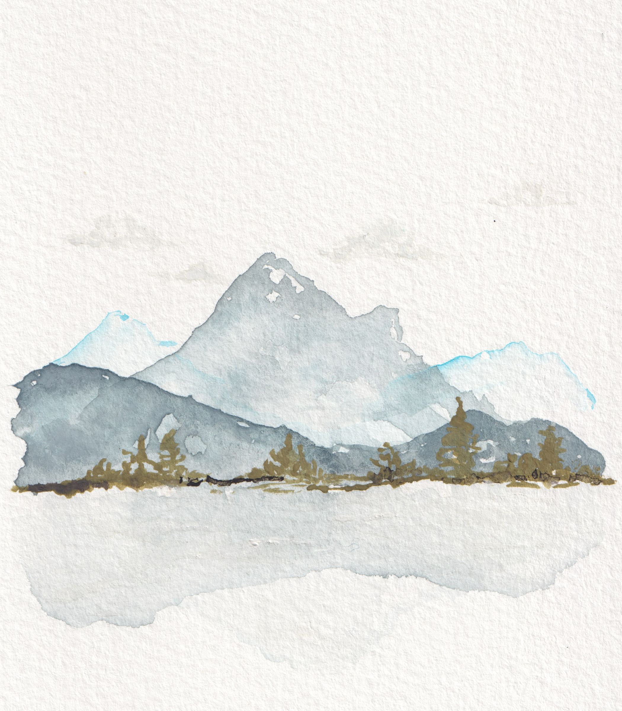 Lake View 3 - Original Watercolor Painting