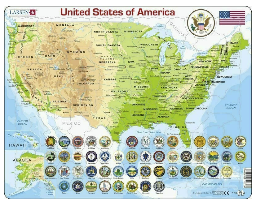 UNITED STATES MAP - STATE FLAGS