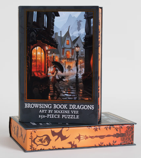 Browsing Book Dragons Keepsake Puzzle