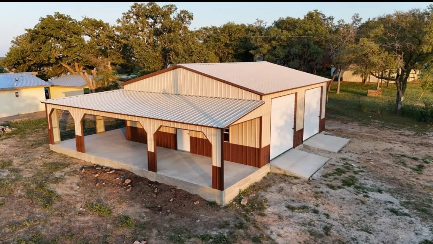 Metal buildings with lean-to
