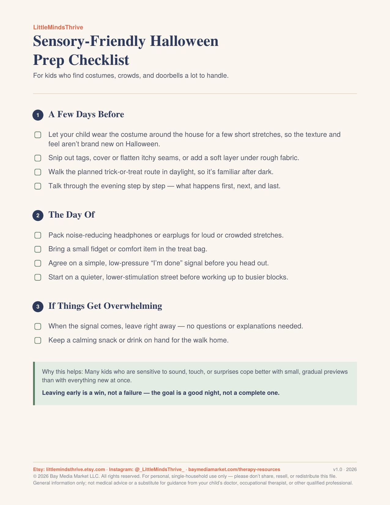 Sensory-Friendly Halloween Prep Checklist