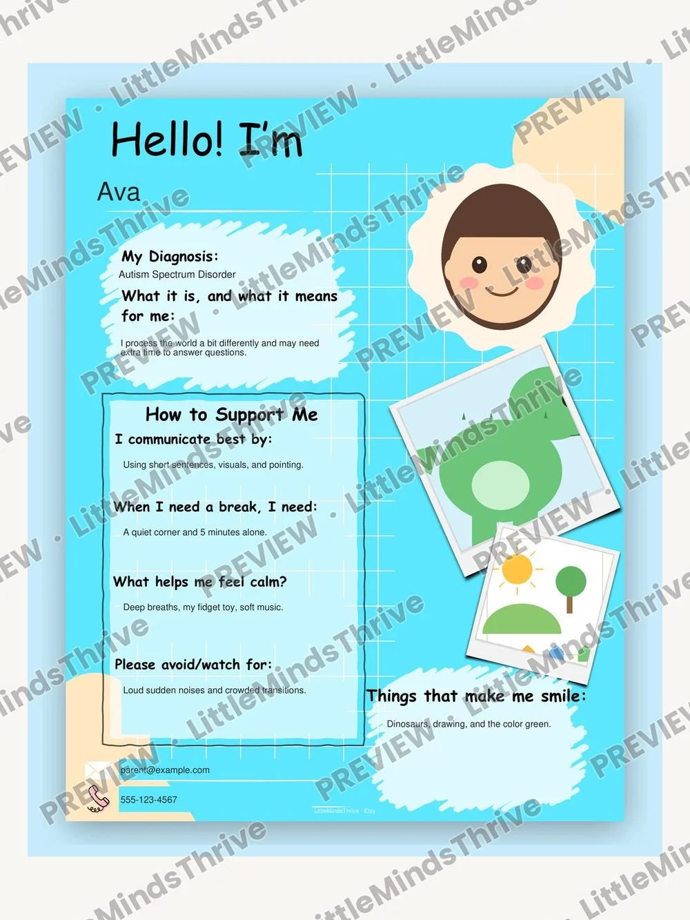 All About Me Profile — Blue Edition