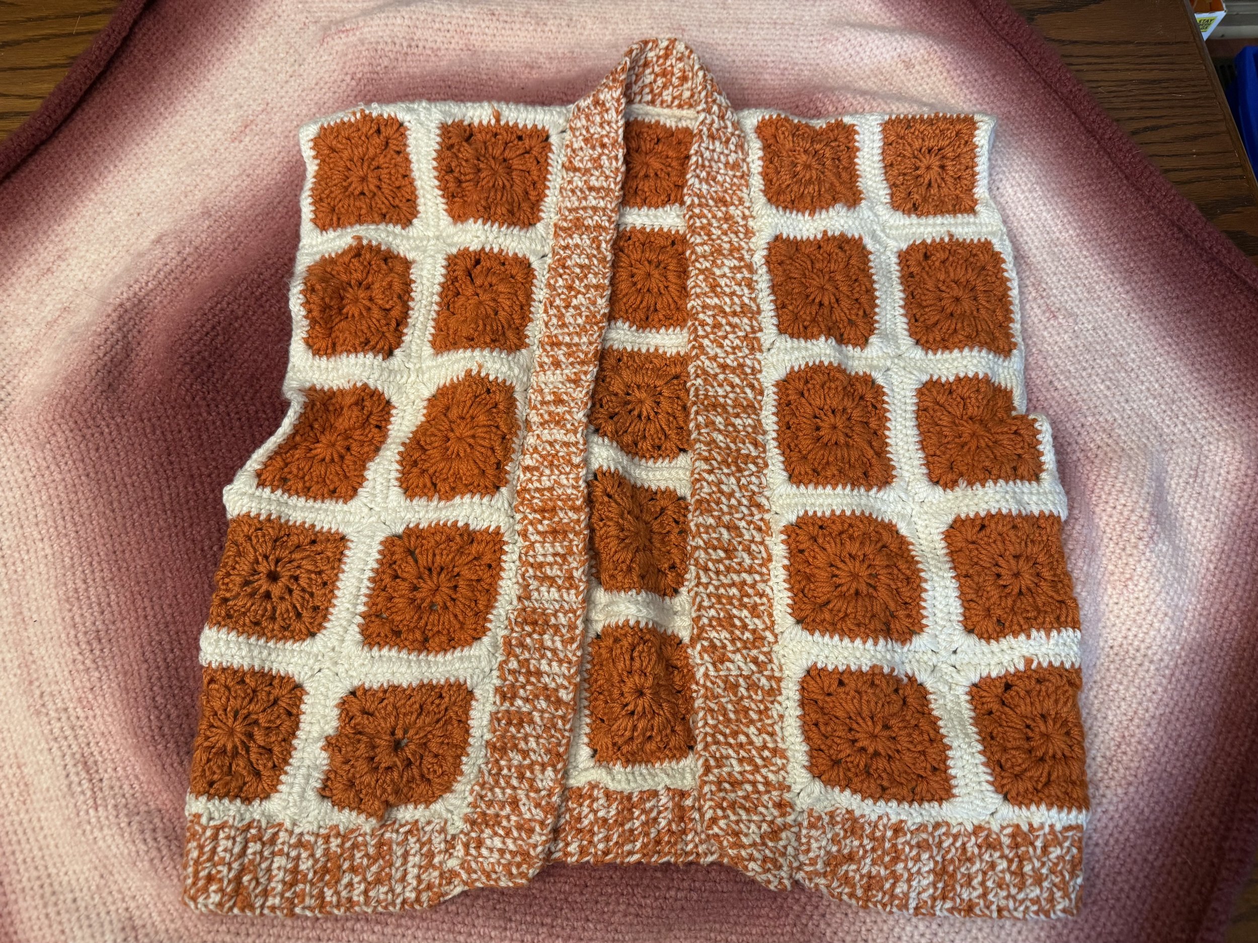 Orange and White Vest