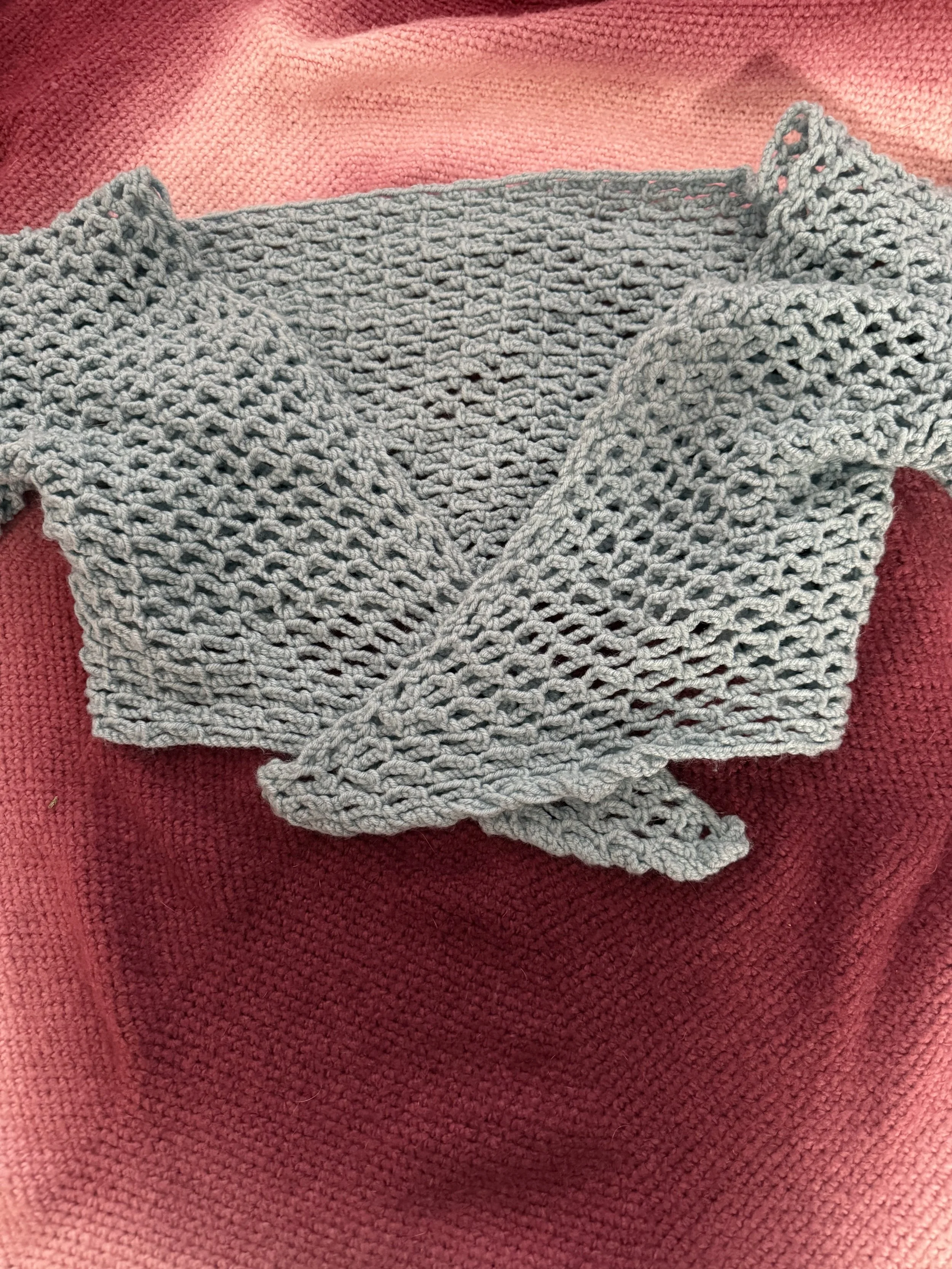 Teal Cropped Cardigan