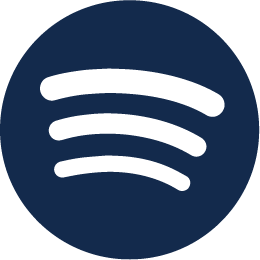 Close-up of the Spotify logo, a black circle with three curved lines.