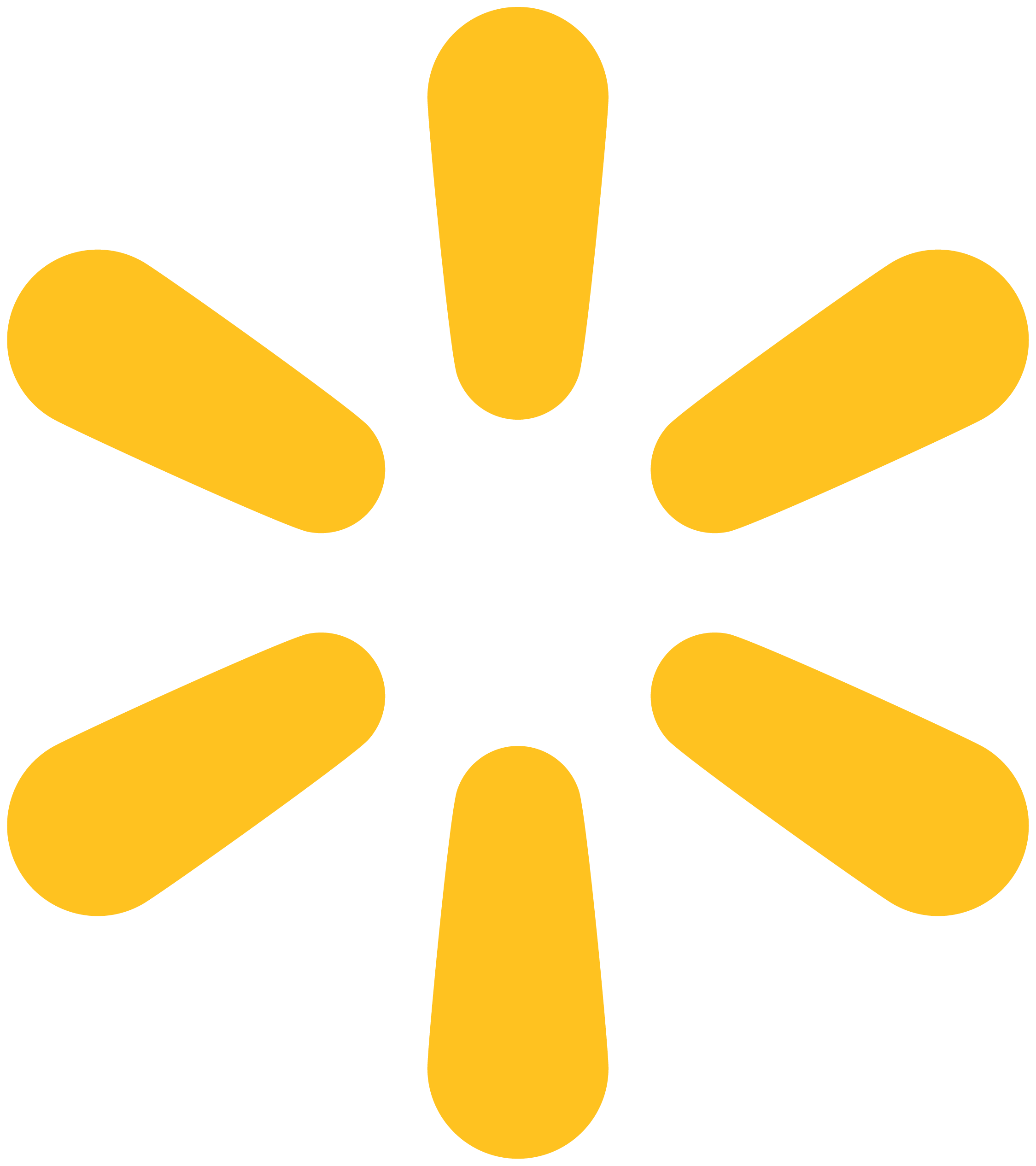 A stylized smiley face made of five yellow elongated shapes on a black background.