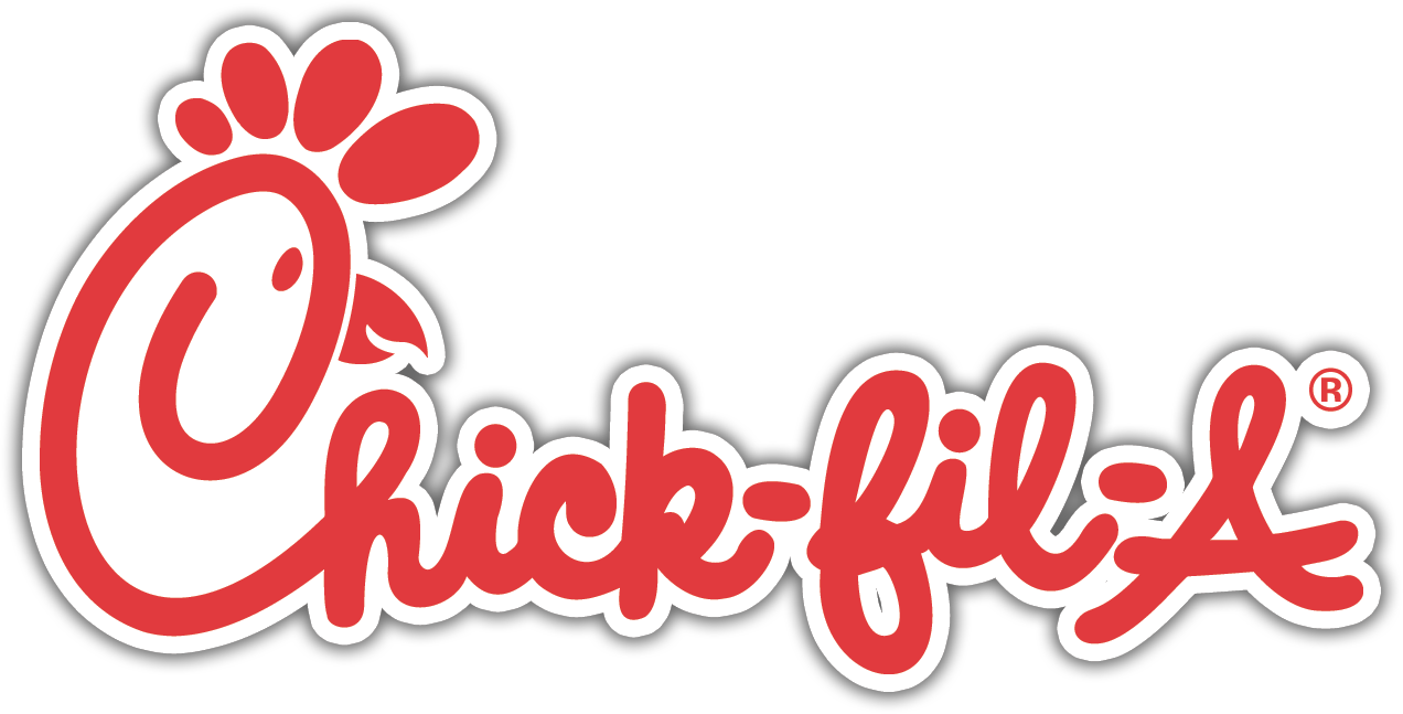 Chick-fil-A logo with a stylized chicken head and red cursive text