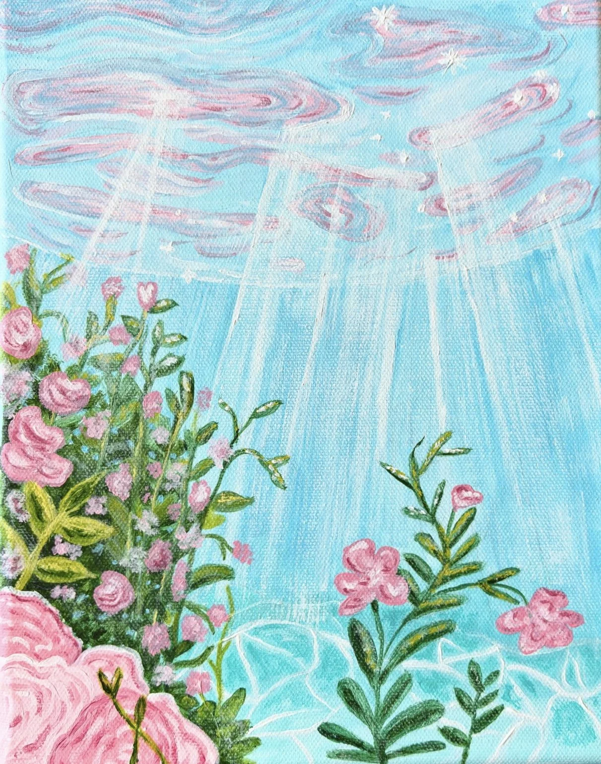 'Ocean Garden' 8x10 acrylic on canvas