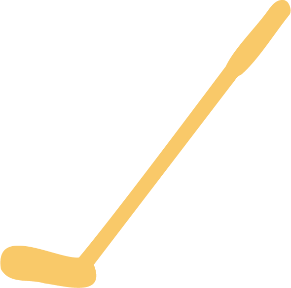 Illustration of a golf club with a wooden handle and metal shaft.