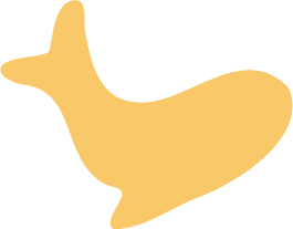 Simplified illustration of a yellow duck with a rounded body and a small head.