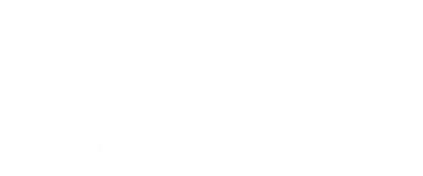 Logo with the word REPAIR and the phrase "Real Estate Professionals Against Institutional Racism" underneath.