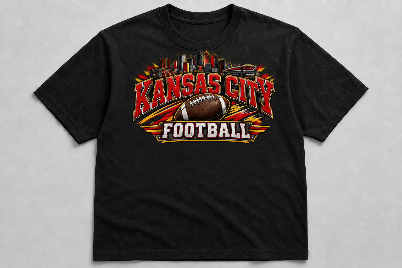 Black T-shirt with Kansas City Football Print.png