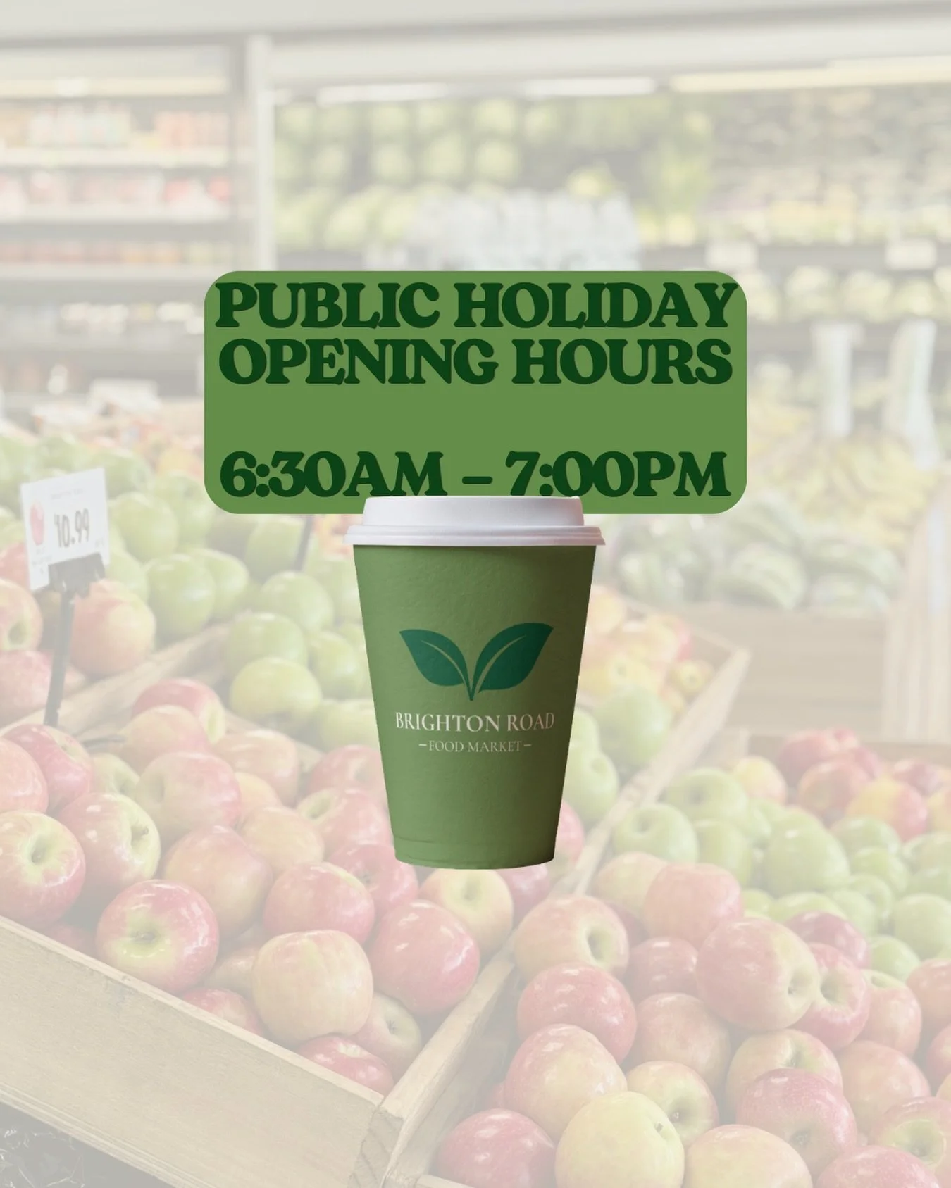 PUBLIC HOLIDAY OPENING HOURS

Monday 1st June ☀️
We are OPEN as usual!

🕡 6:30am &ndash; 7:00pm

#brightonroadfoodmarket #scarboroughspots🍽 #perthorganicfood
