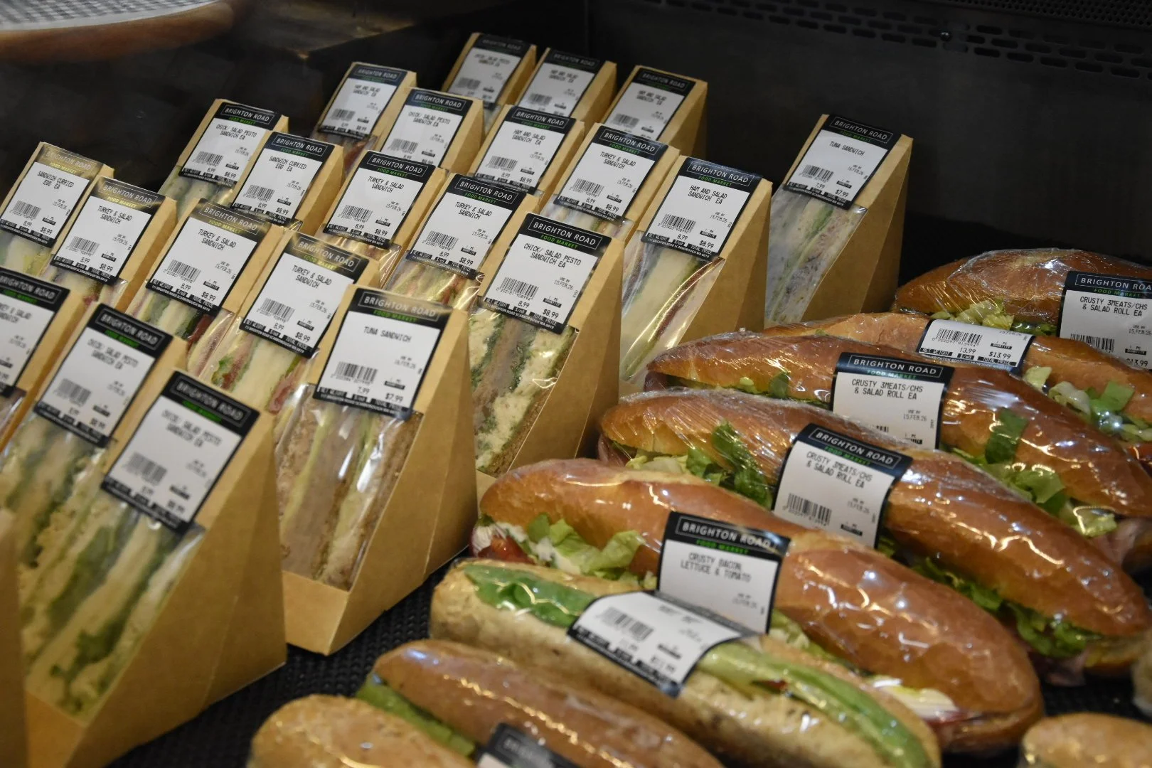Freshly made in-house sandwiches at Brighton Road Food Market
