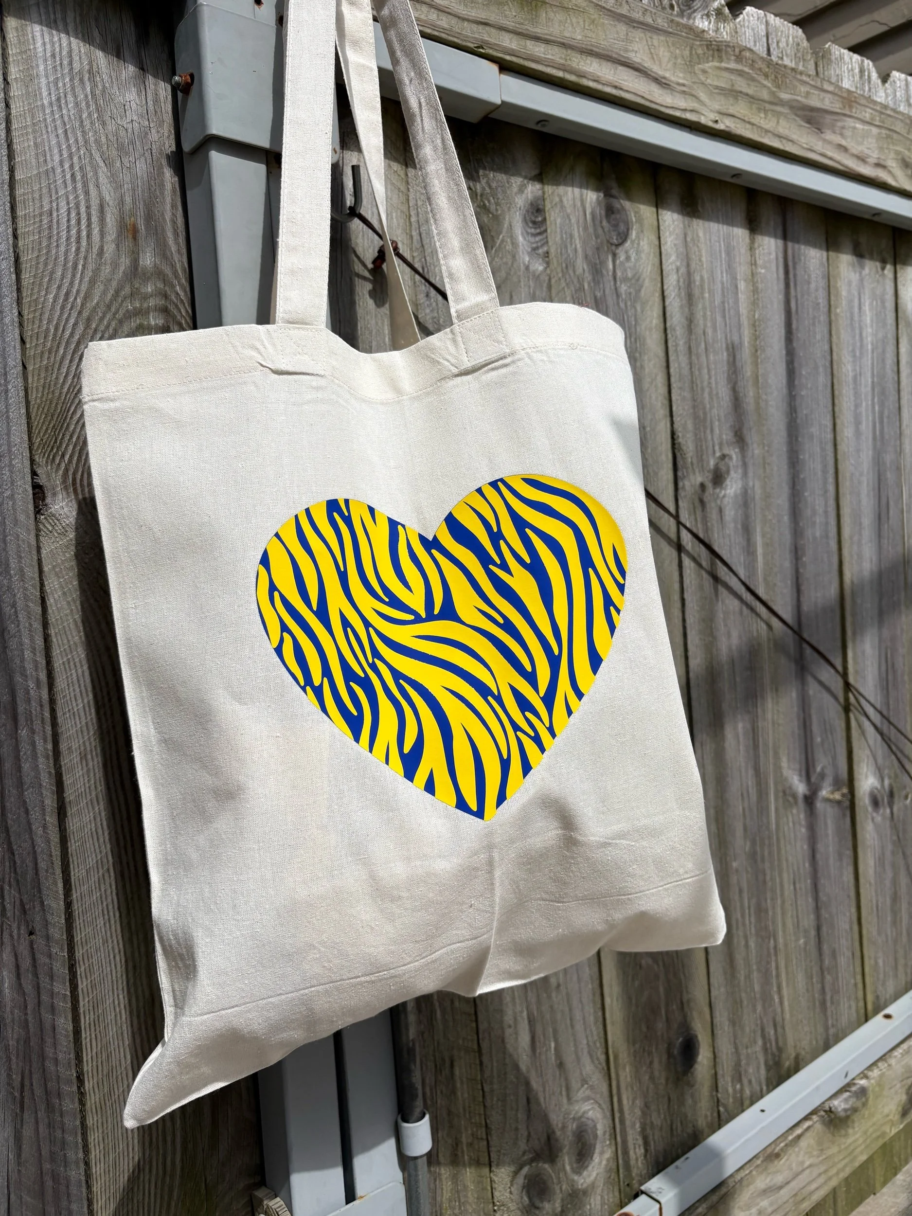 Zubaz Heart Canvas Tote Bag