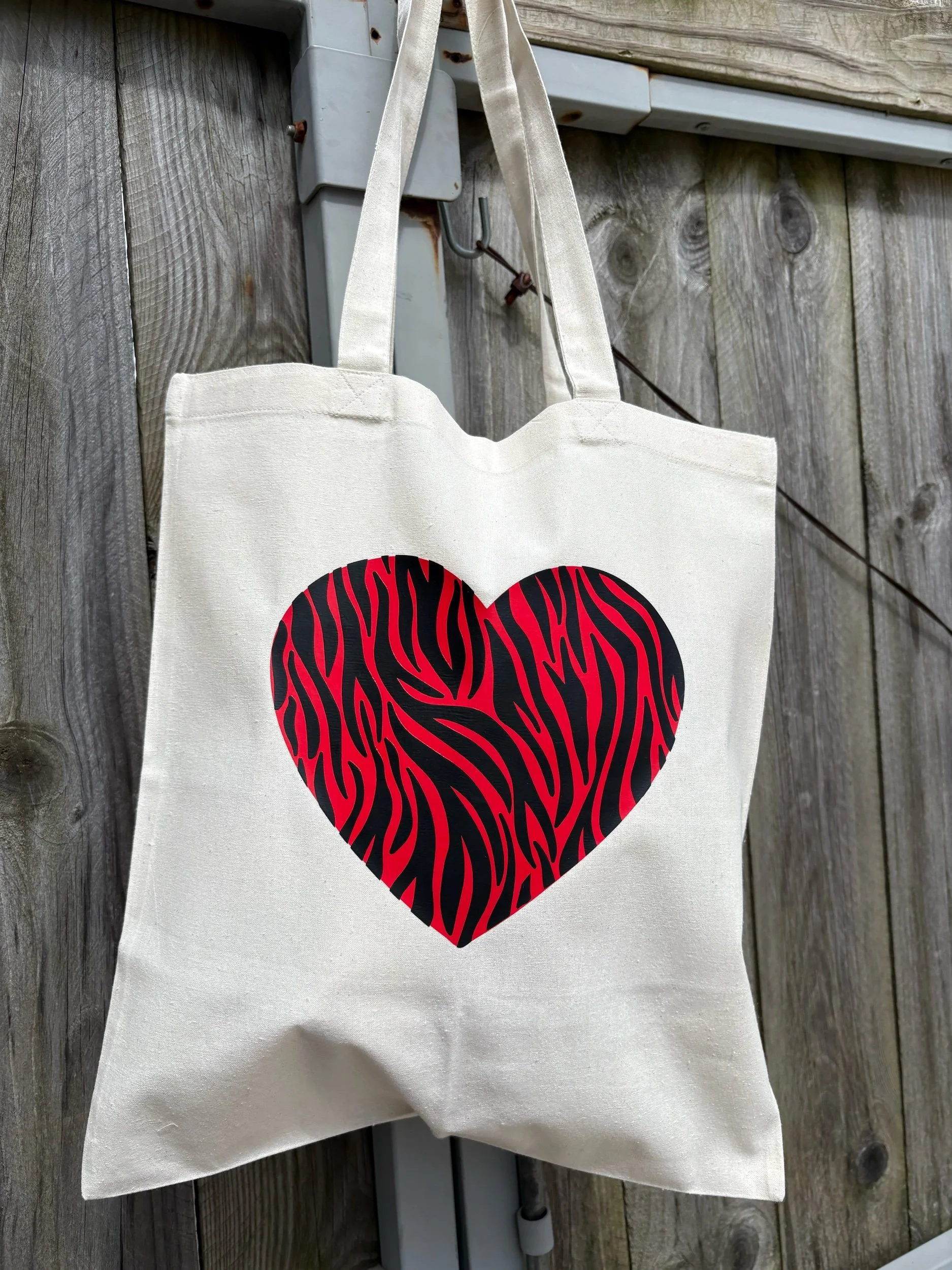 Zubaz Heart Canvas Tote Bag
