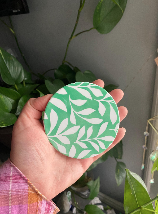 Leaf Lover Ceramic Coaster Set of 2