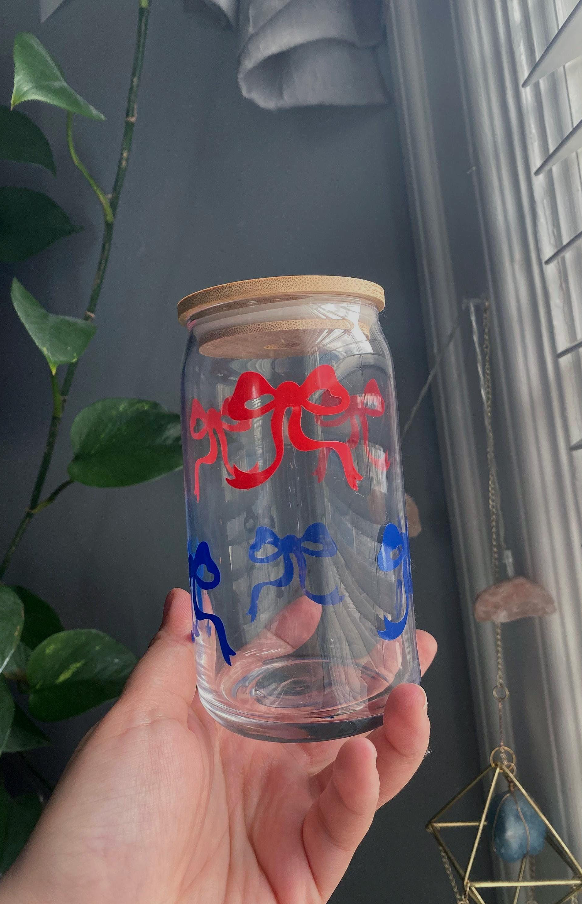 Buffalo Girly Bamboo Lid Glass Cup