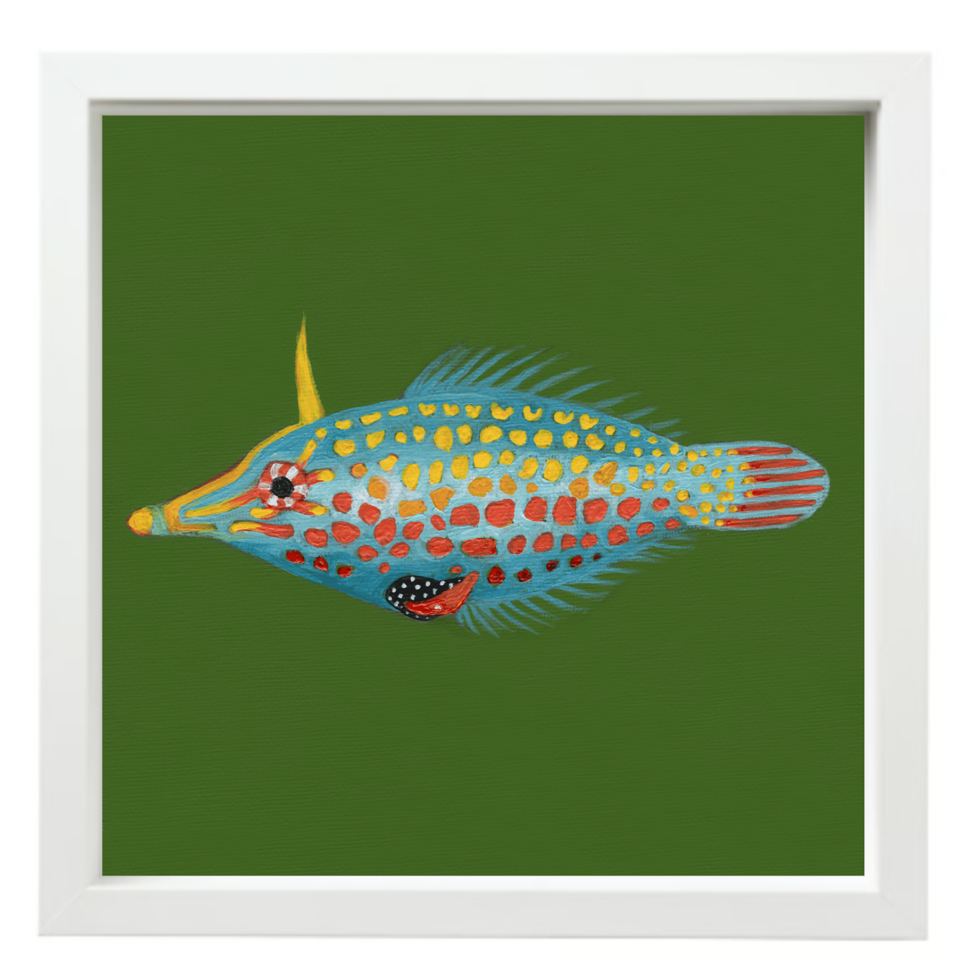 Harlequin File Fish White Float Frame.png