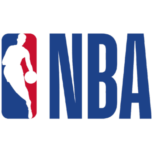 NBA logo with a silhouette of a female basketball player dribbling a ball in front of the NBA text.