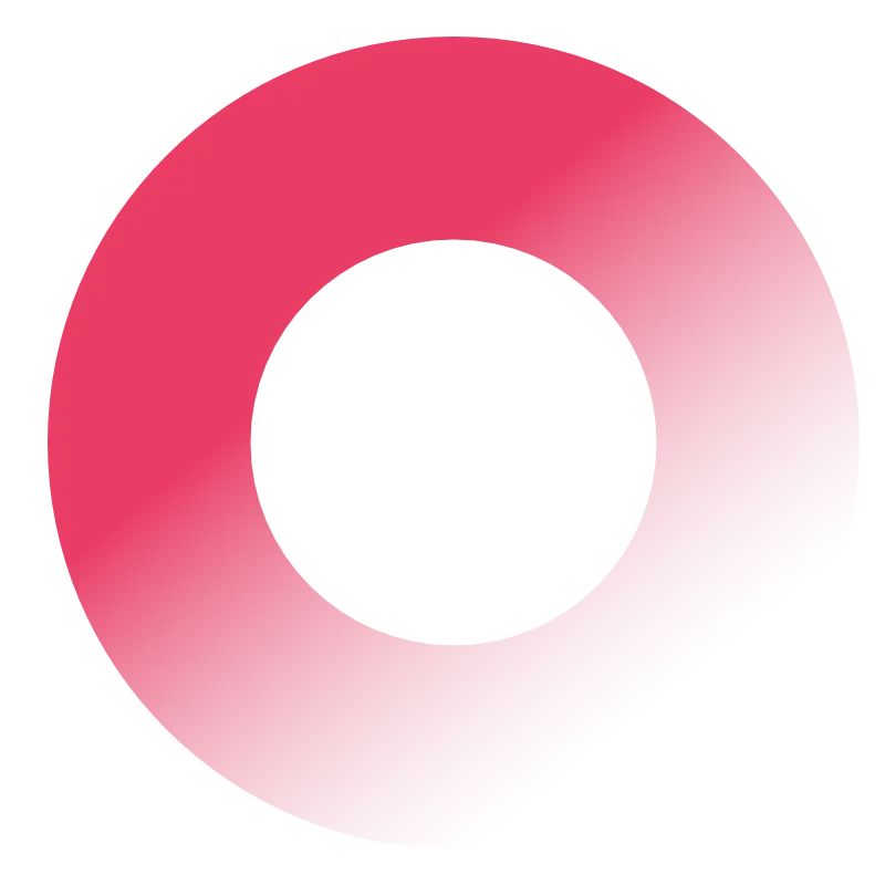 Pink gradient circle with a hole in the center on a black background.