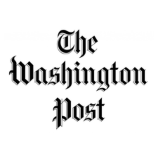 The logo of The Washington Post newspaper in black Gothic font on a white background.