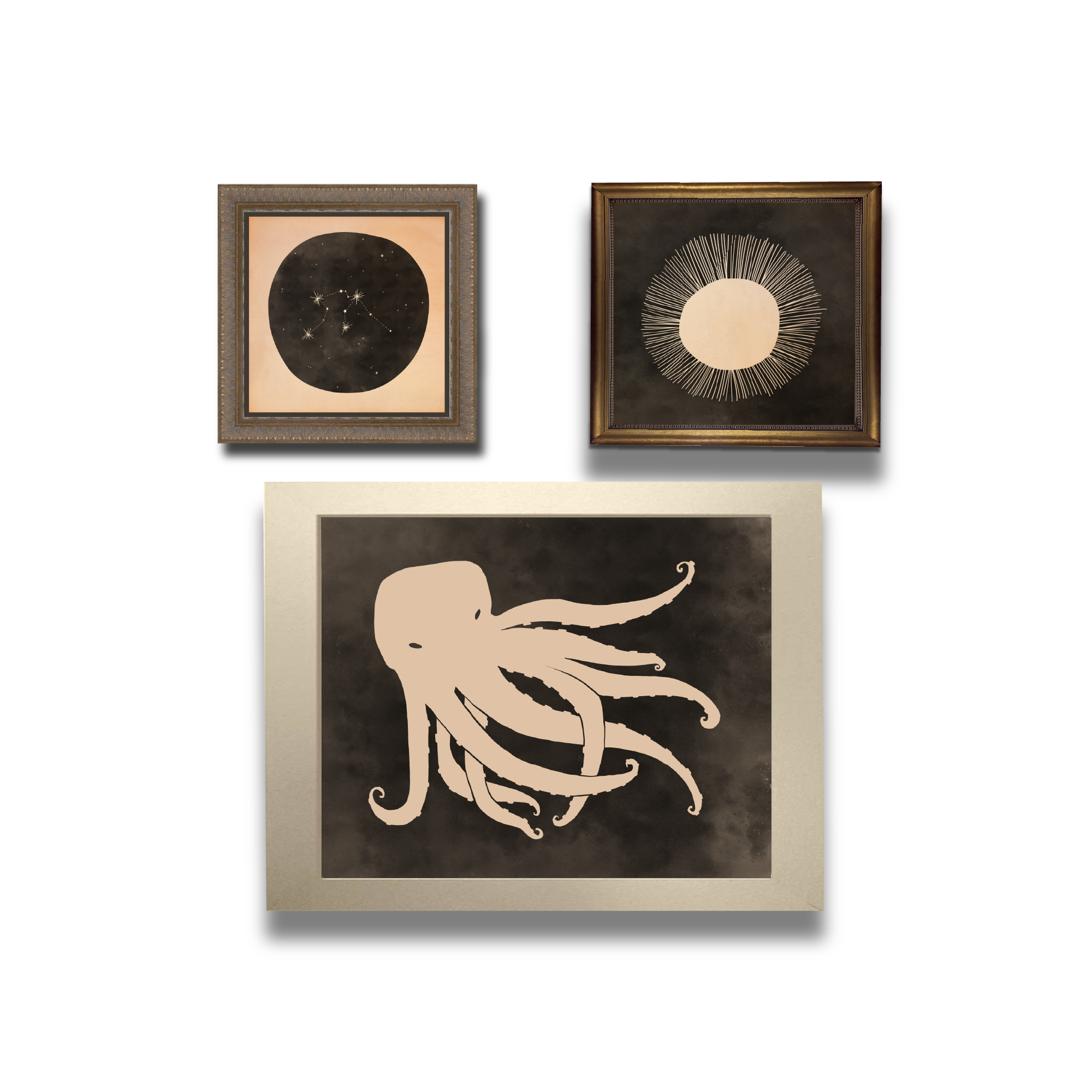 Haghaus Aquarius Constellation one of a kind, sun, octopus .png