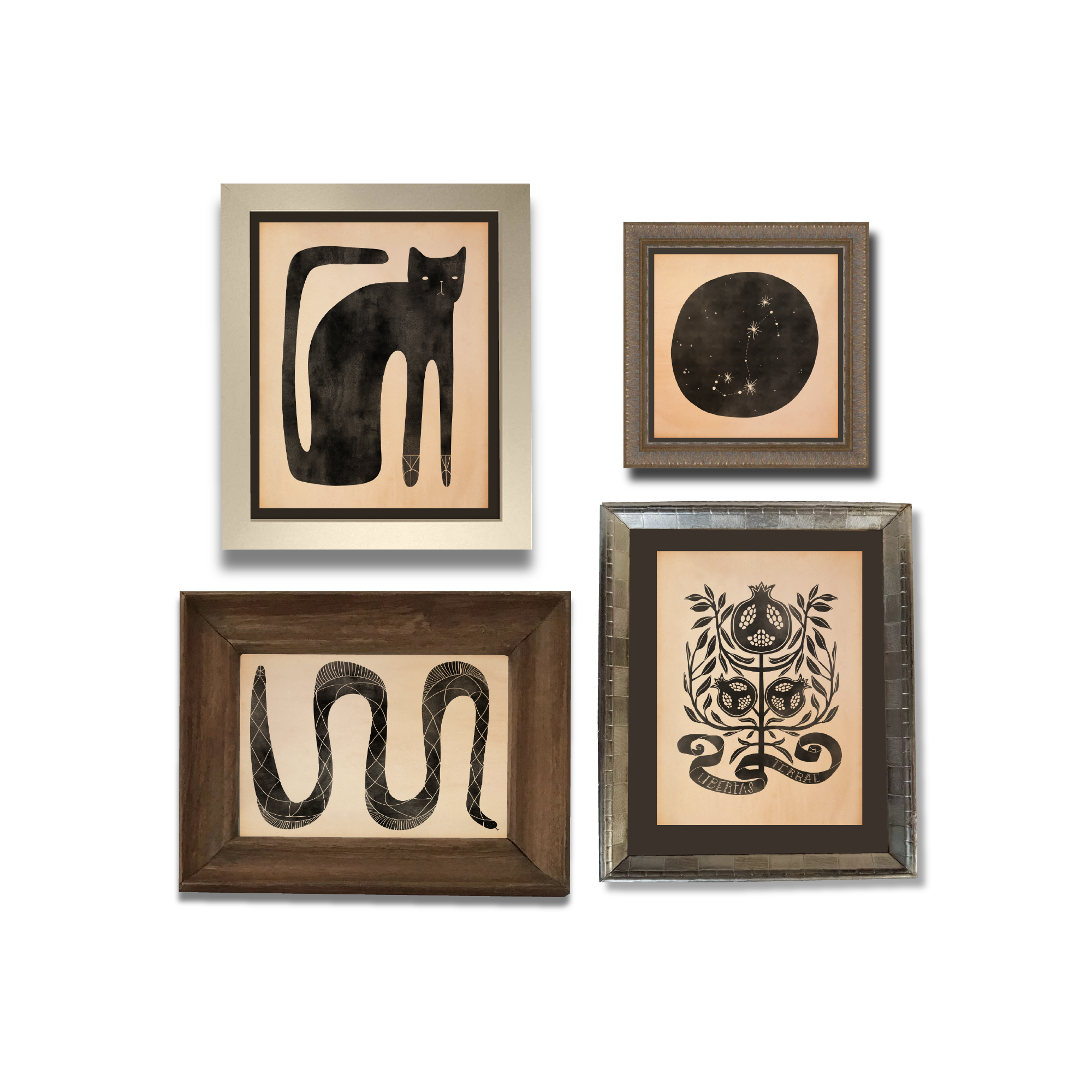 Haghaus Scorpio Constellation deep magic snake cat pomegranate Framed .png