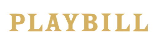 Playbill logo in gold lettering on a black background.