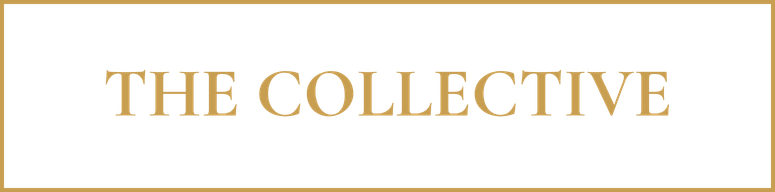 Image of text reading 'The Collective' with a black background and gold border