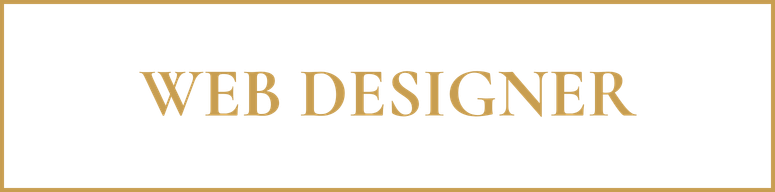 Text on a black background reads 'WEB DESIGNER' in large, gold-colored letters with a gold border.