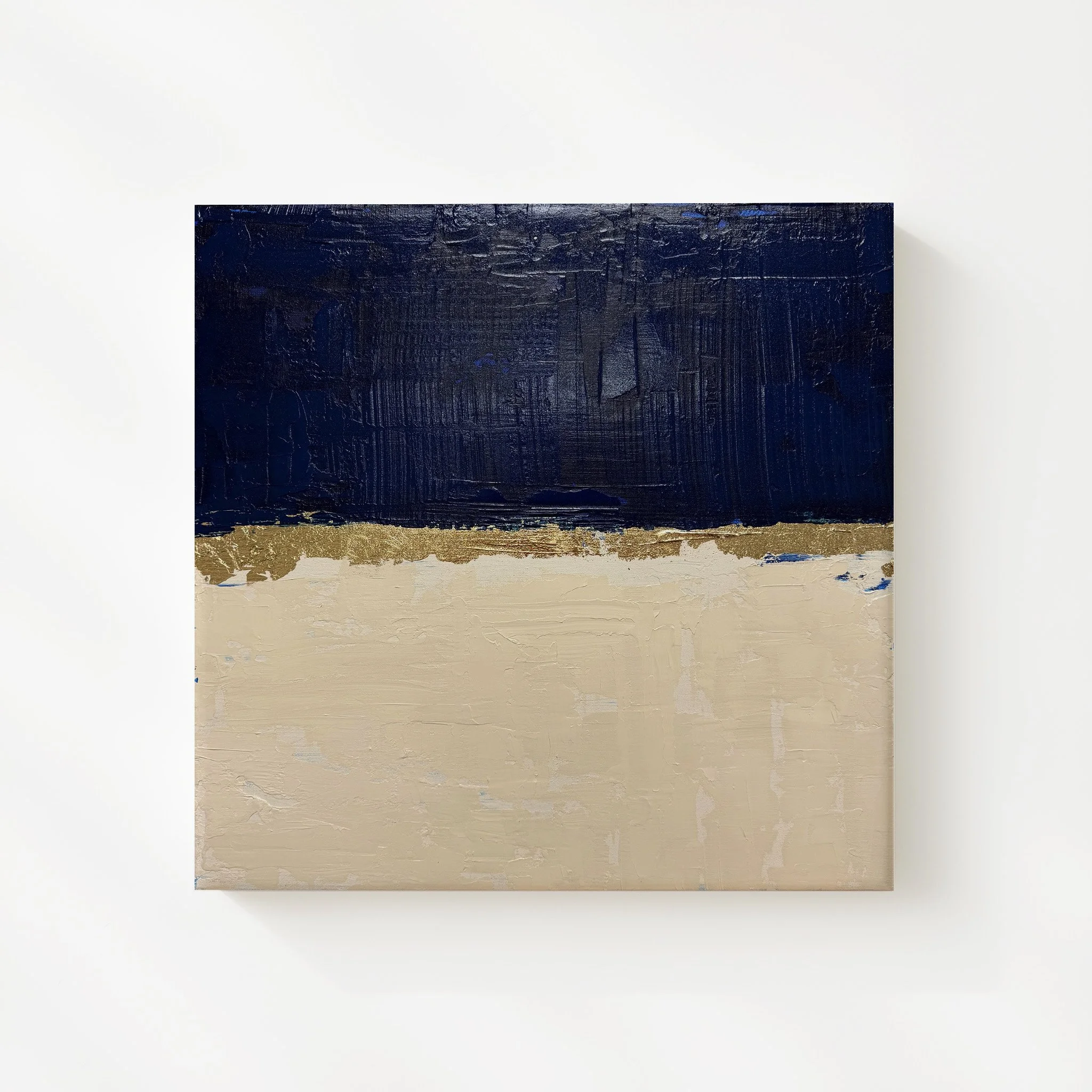 The Blue Scar / Acrylic and gold leaf on canvas / 24 x 24 inch / 2026 