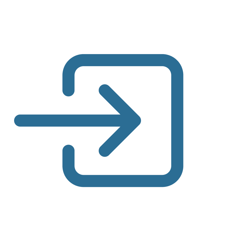 Blue exit sign with a rightward arrow.