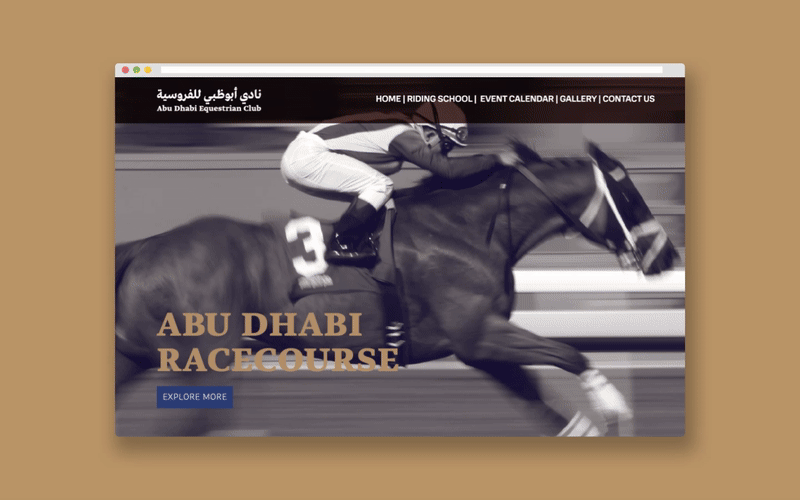 Abu Dhabi Equestrian Club Rebrand Website 