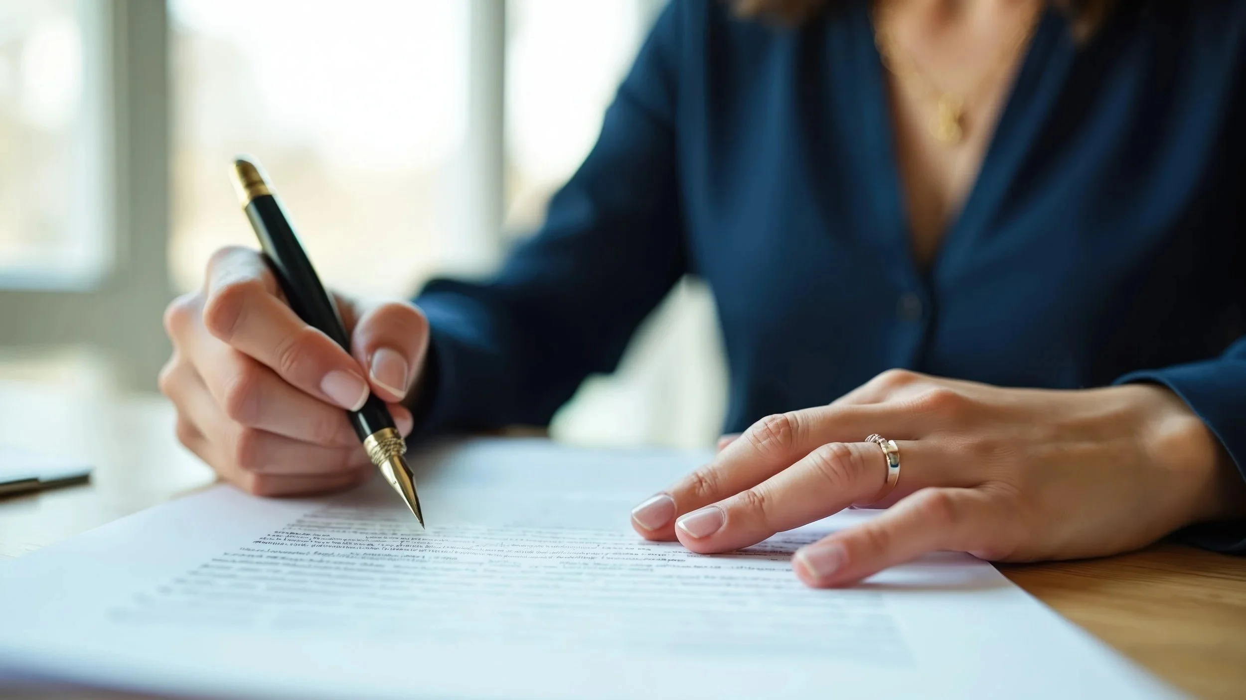 Person signing a document as a representation of signing your will, trusts and any other documents related to estate planning.