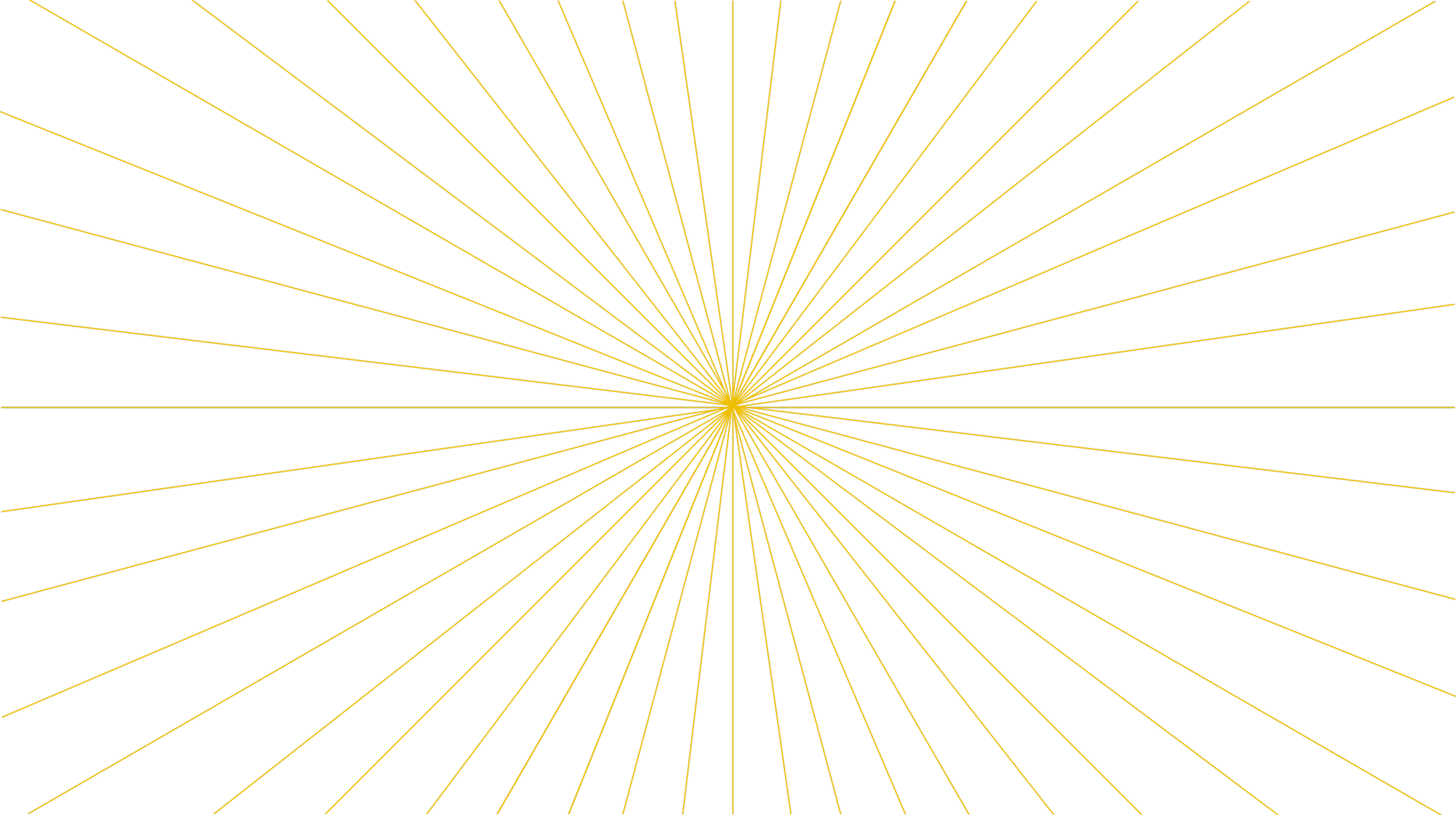 A black background with numerous thin yellow lines radiating outward from a central yellow point, creating a starburst pattern.
