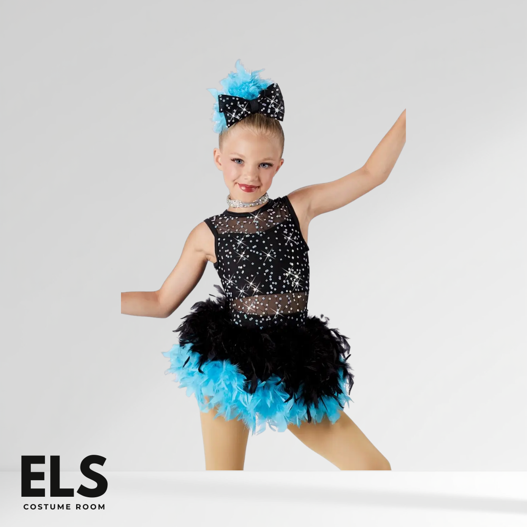 Weissman "The Beautiful People" Iridescent Feather Dress