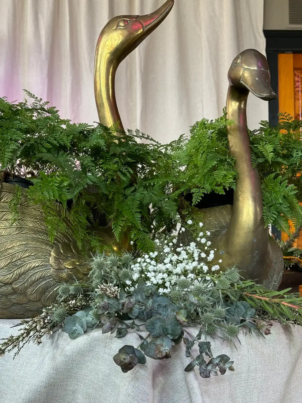 Green Lush Swans