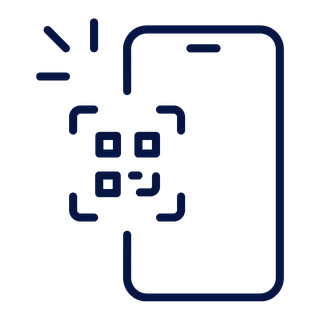 Smartphone displaying a QR code scanner.