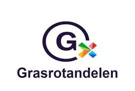 Logo for Grasrotandelen med en stor 'G' og fargede piler.