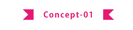 ピンクの文字で「Concept-01」と書かれたデザインの画像
