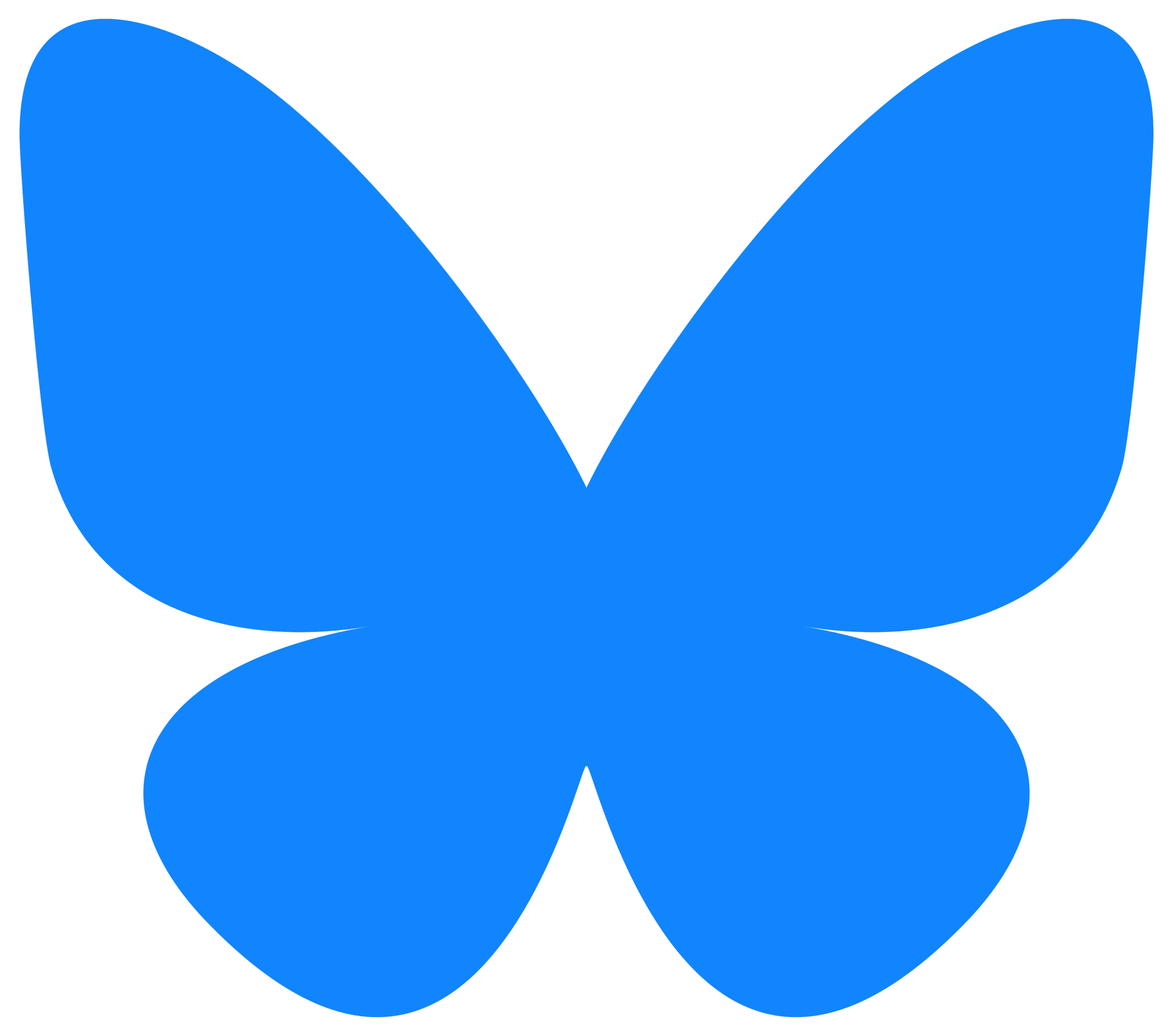 Blue flower icon with four petals on a black background.