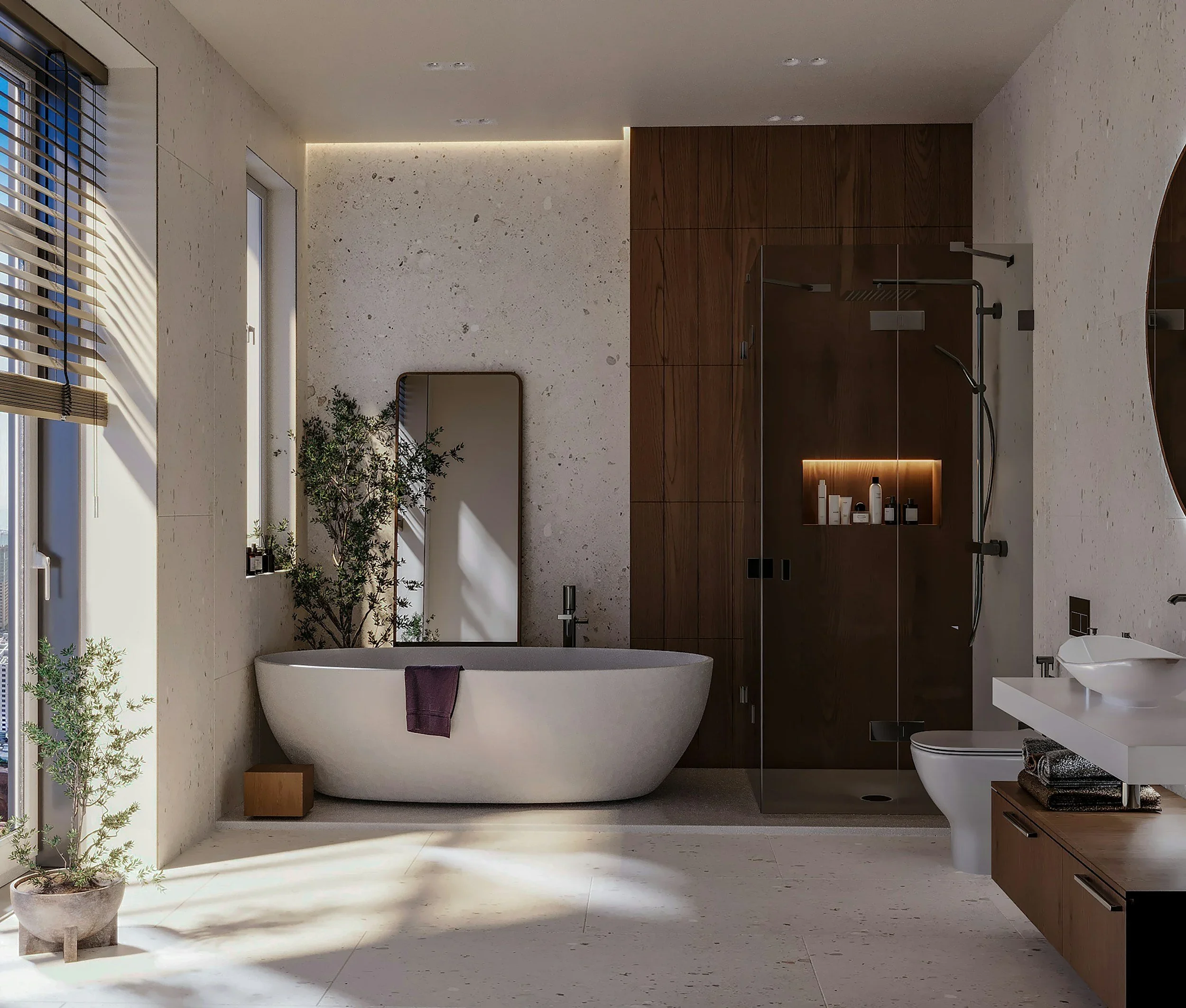 Newly completed home interior ready for post-construction detailing