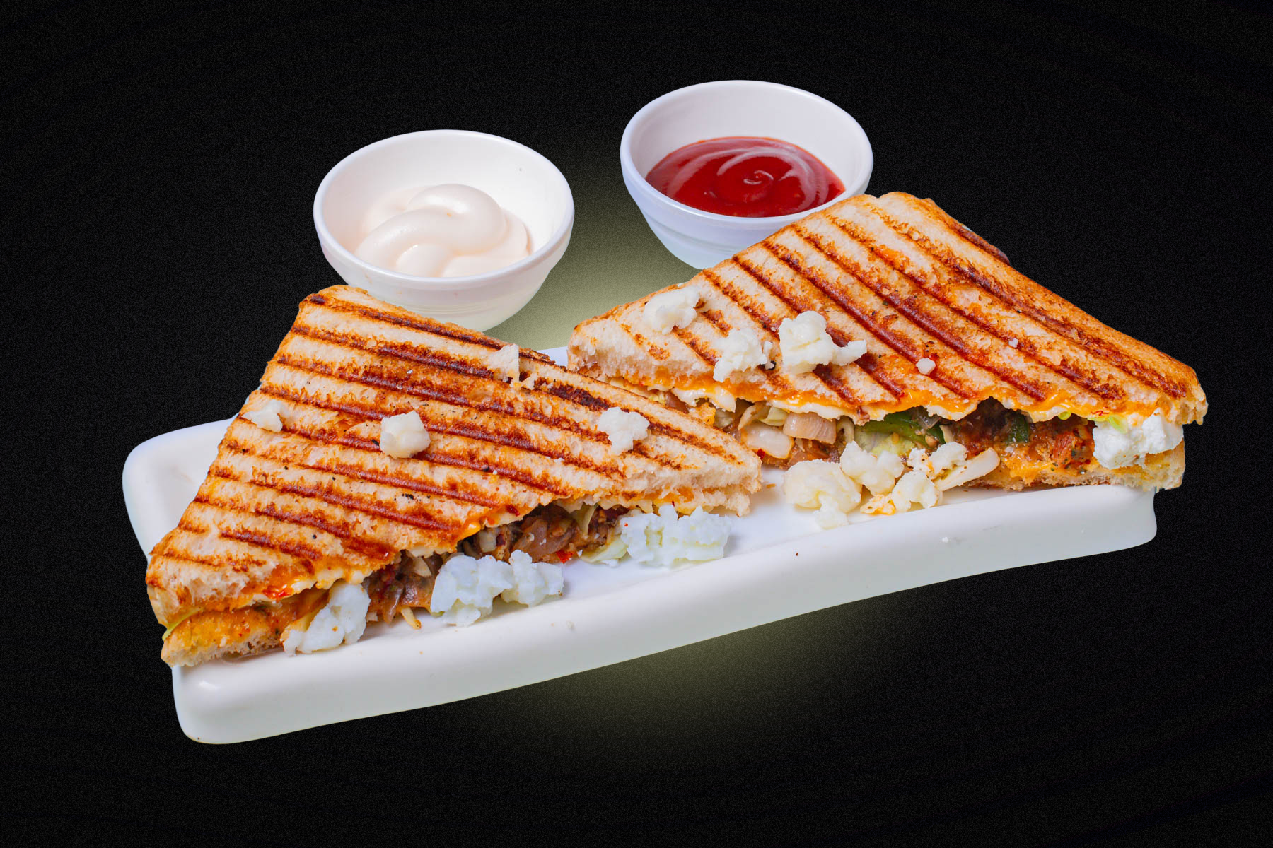 Triple Cheese Overload Grilled Sandwich