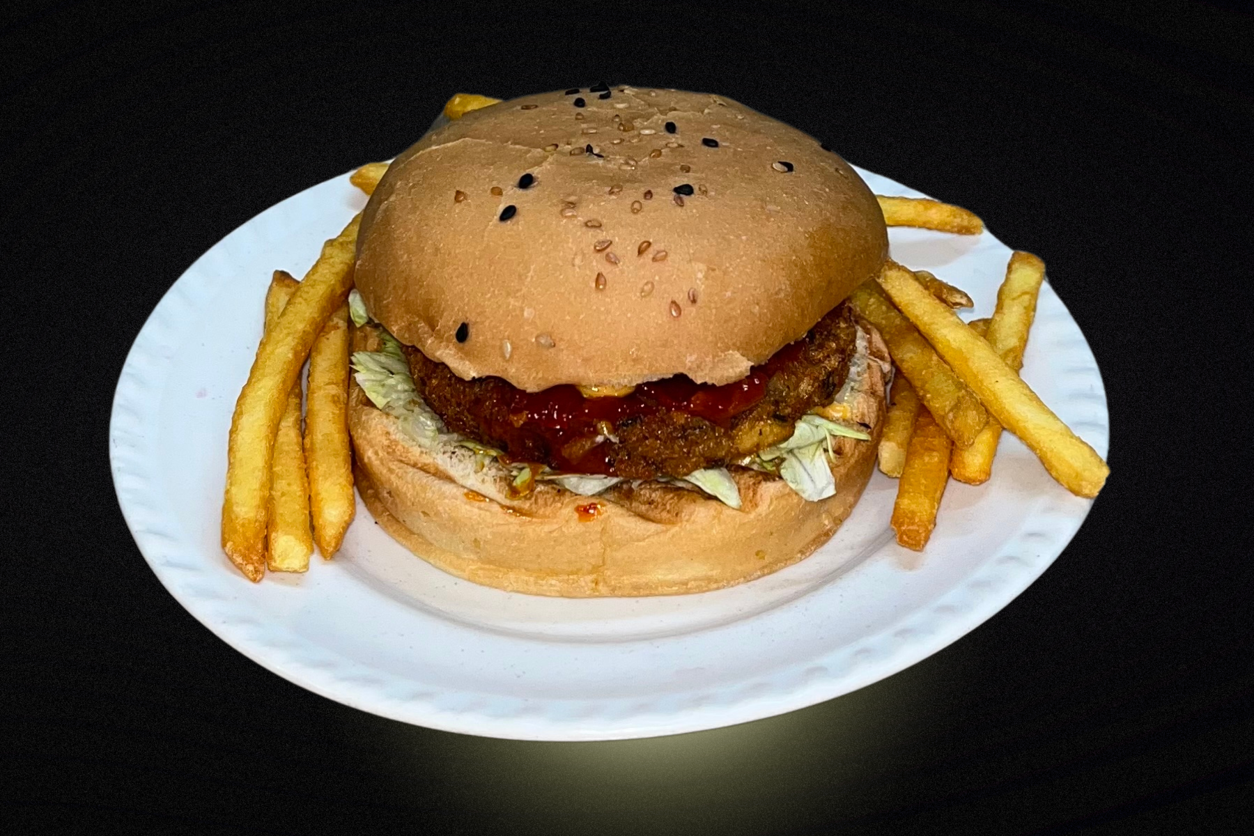 Masala Aloo Burger + Fries