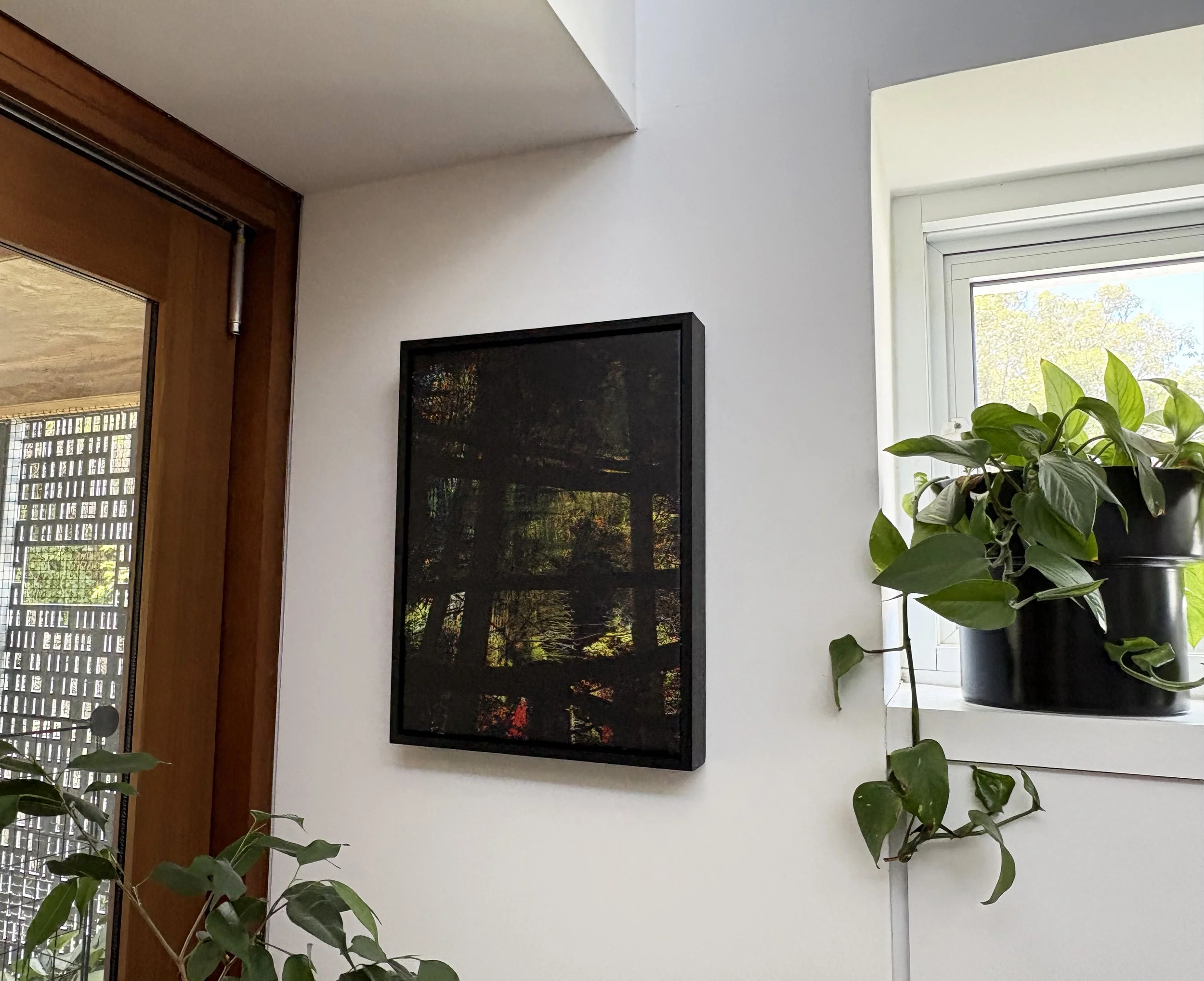 Semi-abstract artwork "LOST" in home setting
