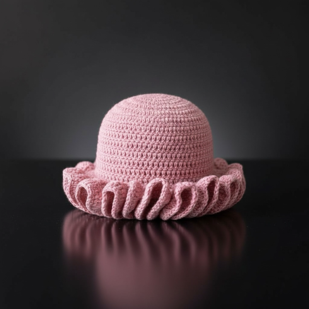 Handmade Ruffle Crochet Hat – Cozy Statement Brim, Soft & Stylish