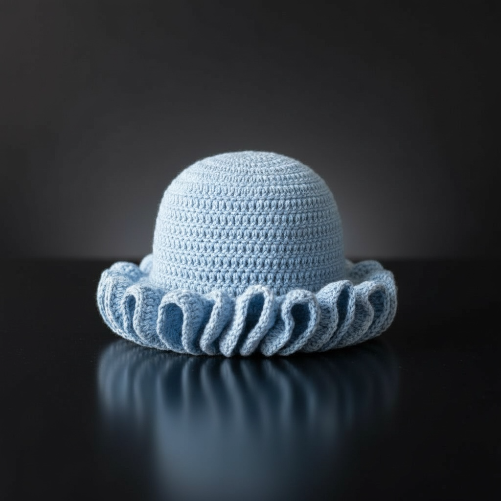 Handmade Ruffle Crochet Hat – Cozy Statement Brim, Soft & Stylish