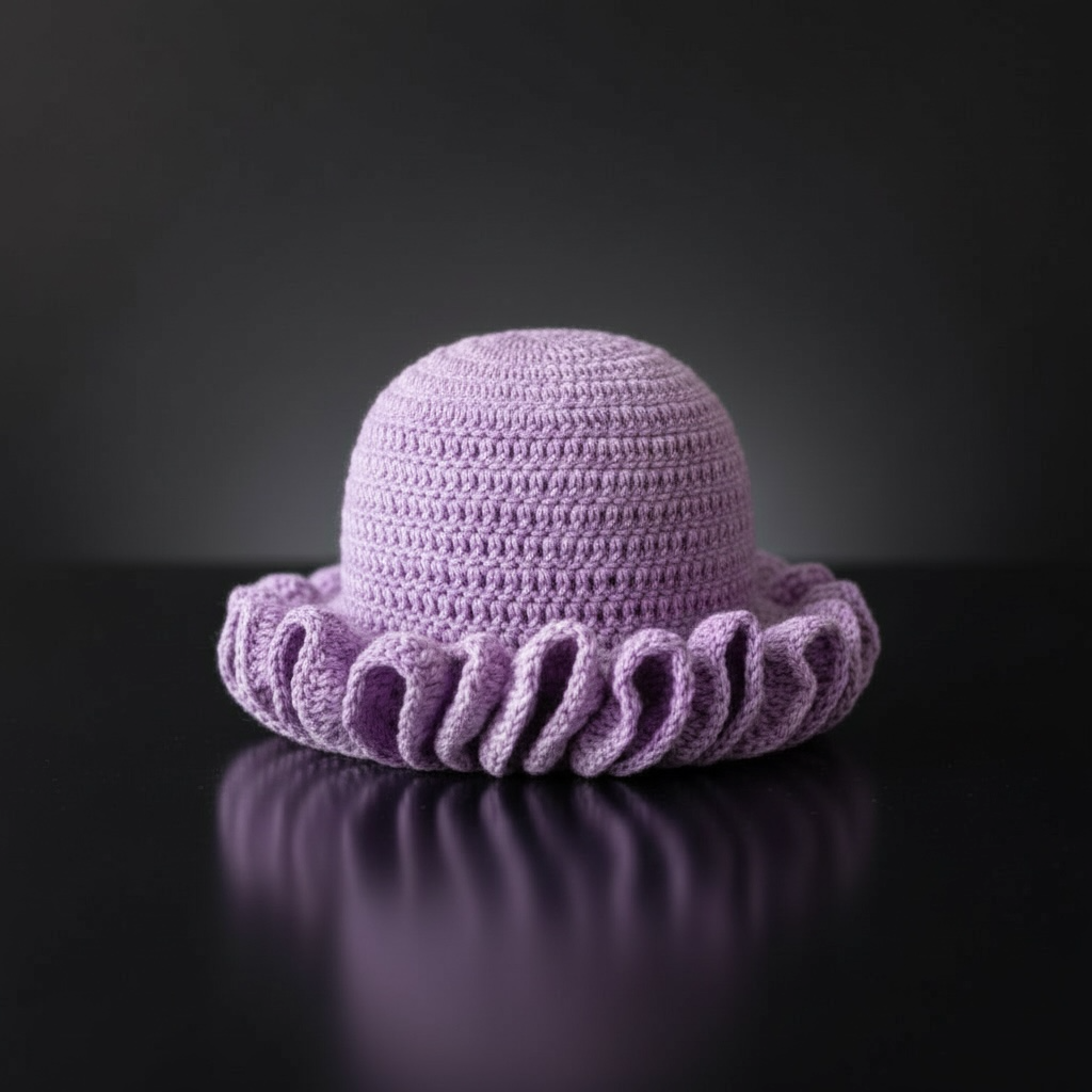 Handmade Ruffle Crochet Hat – Cozy Statement Brim, Soft & Stylish