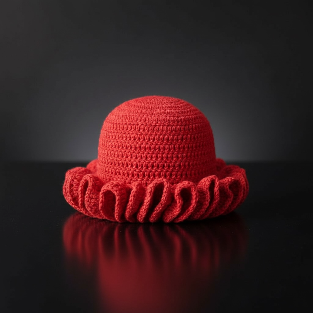 Handmade Ruffle Crochet Hat – Cozy Statement Brim, Soft & Stylish